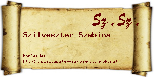 Szilveszter Szabina névjegykártya